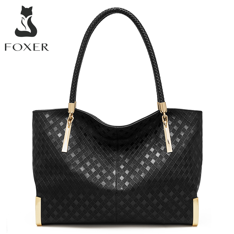 Luxury Quilted Bags - FOXER Genuine Leather Lady's Handbag Elegant