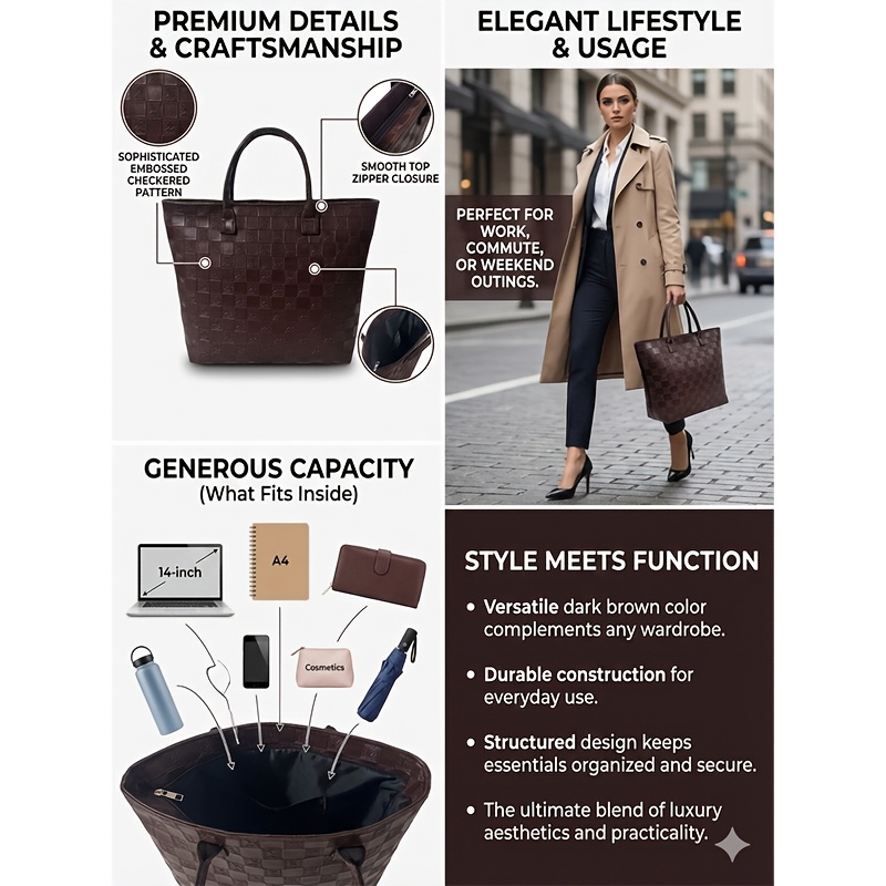 Light Luxury Deep Brown Quilte - Luxury Quilted Bags recension och pris