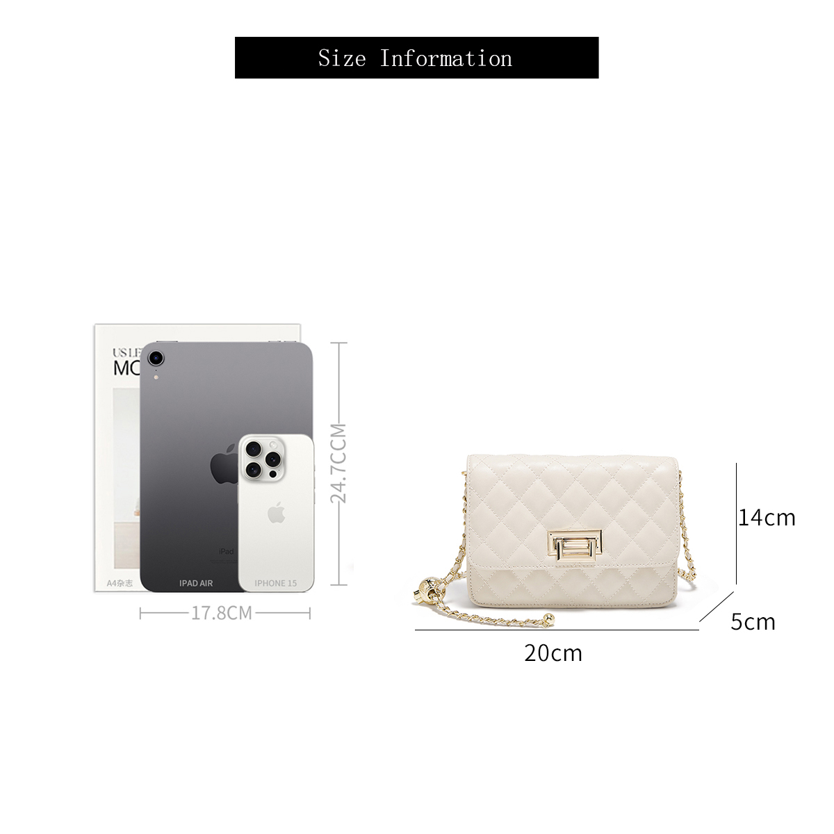 FOXER 2026 Women White Quilted - Luxury Quilted Bags recension och pris
