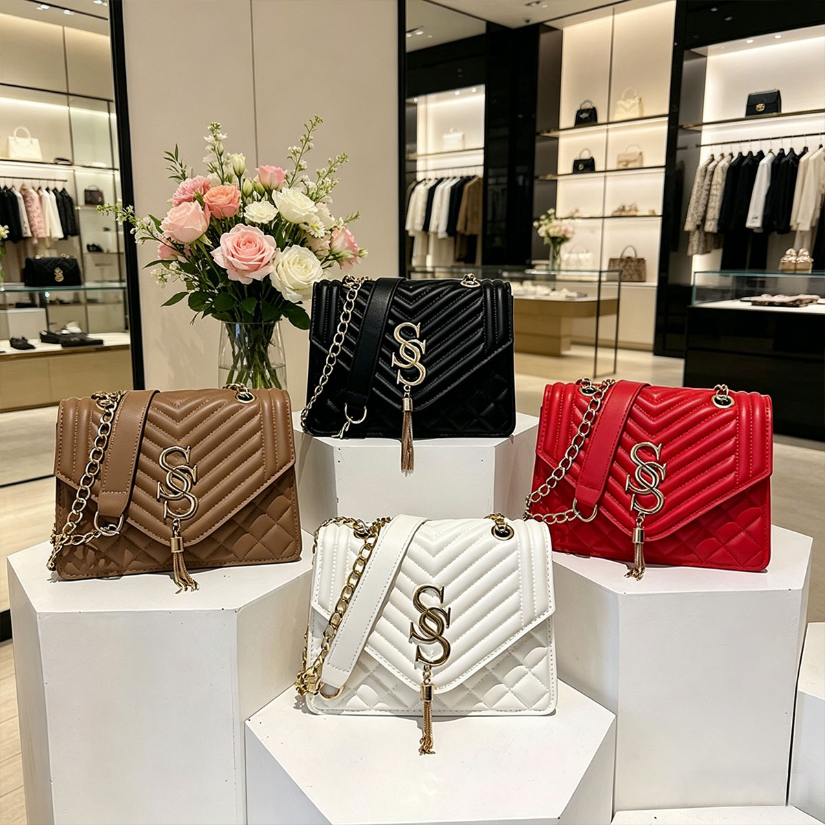 Light Luxury Elegant Argyle Qu - Luxury Quilted Bags recension och pris