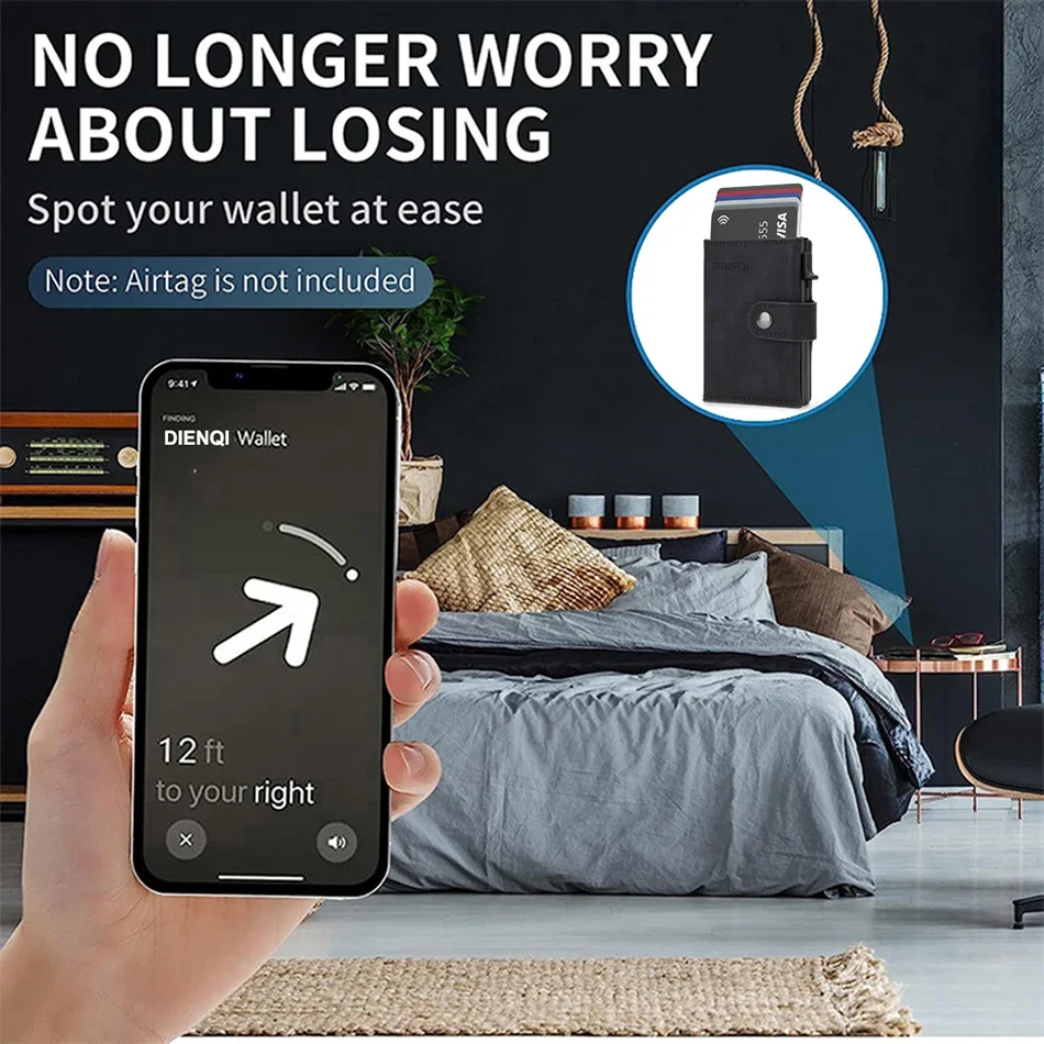 Rfid Leather Airtag Men Wallet - Luxury Bags Outlet recension och pris