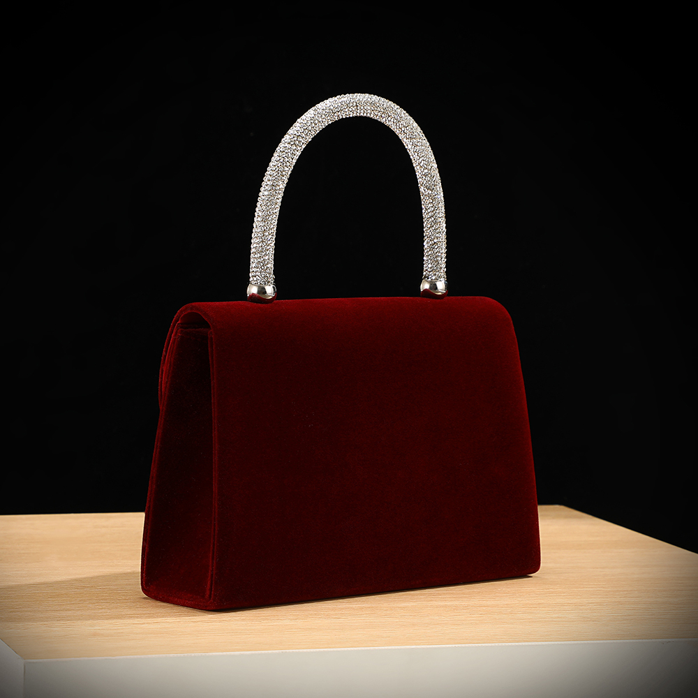 New velvet bow rhinestone hand - Luxury Bags Outlet recension och pris